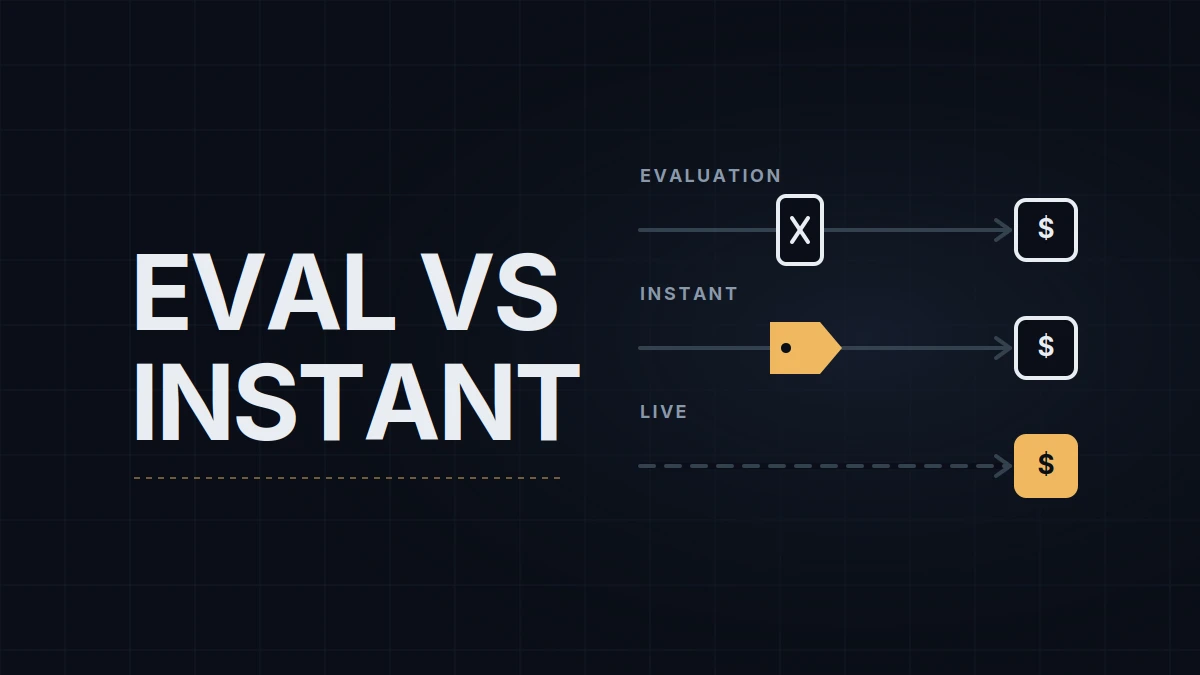 Evaluation vs Instant Funding vs Live Accounts: Three Prop Firm Models Compared